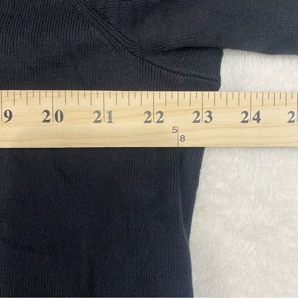 Talbots Sweater Womens Plus 2X Black Pullover Top Knit Short Sleeve Beaded Neck - Picture 9 of 11
